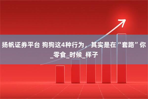 扬帆证券平台 狗狗这4种行为,其实是在“套路”你_零食_时候_样子
